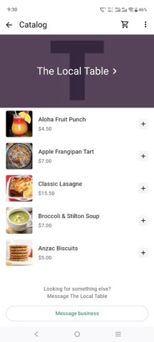 Browsing WhatsApp's native catalog UI