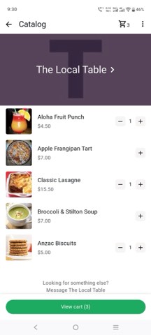 Adding items to the built-in cart